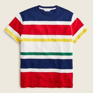 J Crew Short-sleeve rugby crewneck shirt in stripe